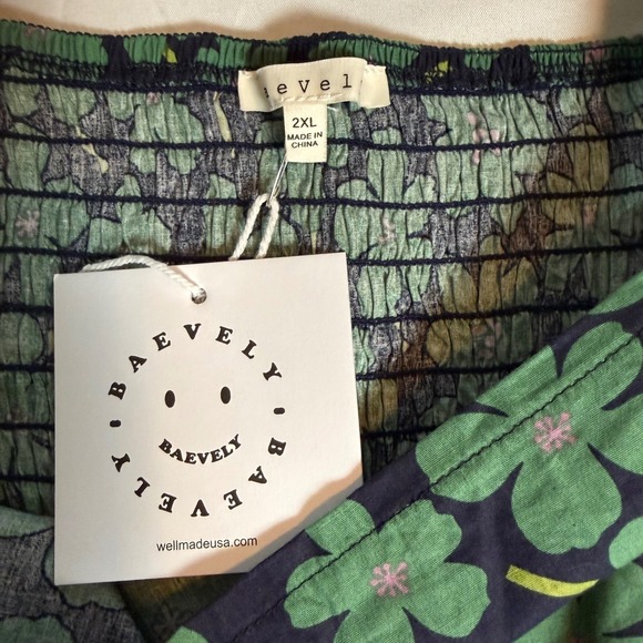 Baevly Womens 2XL Floral Smocked Back Midi Dress Puff Sleeve Cottagecore - Picture 10 of 15